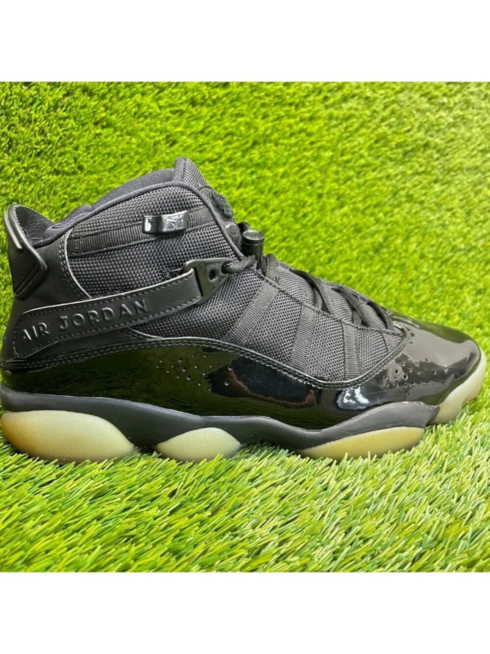 Nike Air Jordan 6 Rings Mens Size 10.5 Black Athletic Basketball Shoe Sneakers